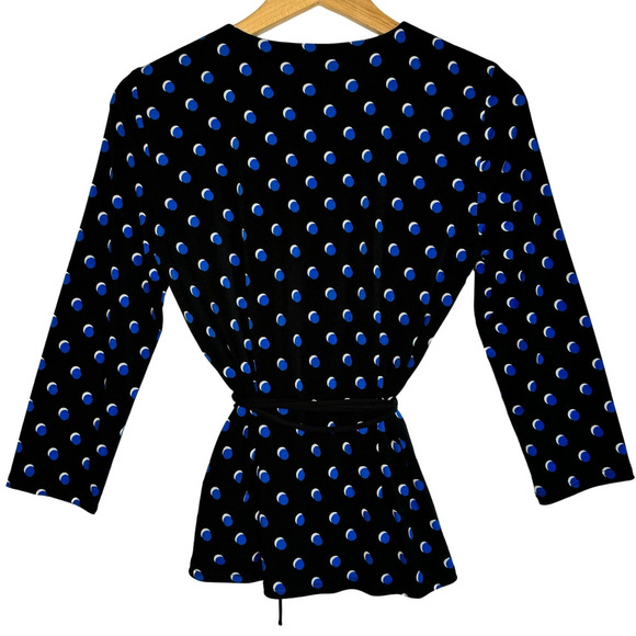 Bailey 44 Wrap Top Size Medium Blue Black - Picture 2 of 11